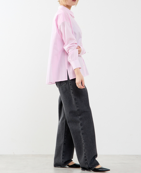 コットン先染めストライプMIXシャツ 詳細画像 ピンク 5