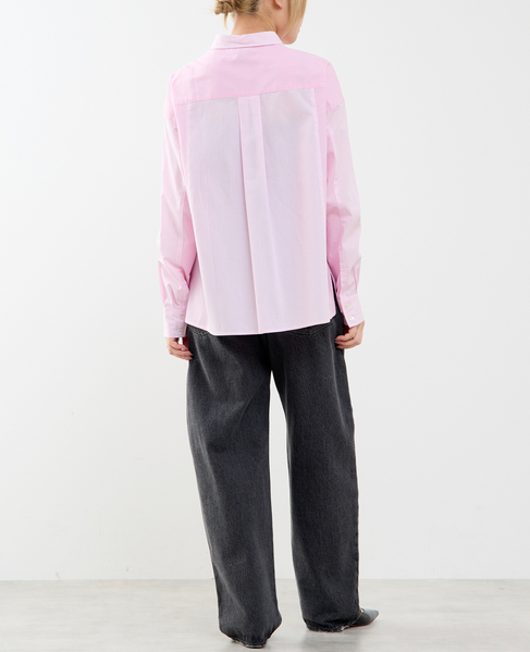 コットン先染めストライプMIXシャツ 詳細画像 ピンク 7