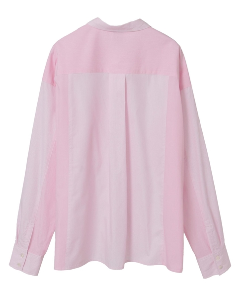 コットン先染めストライプMIXシャツ 詳細画像 ピンク 9