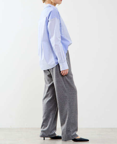 コットン先染めストライプMIXシャツ 詳細画像 ブルー 7