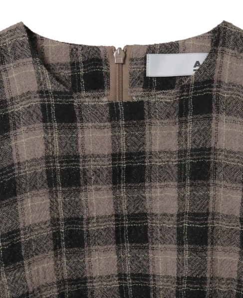 【A_/エース】ウールチェックブラウス 詳細画像 ブラウン系その他 11