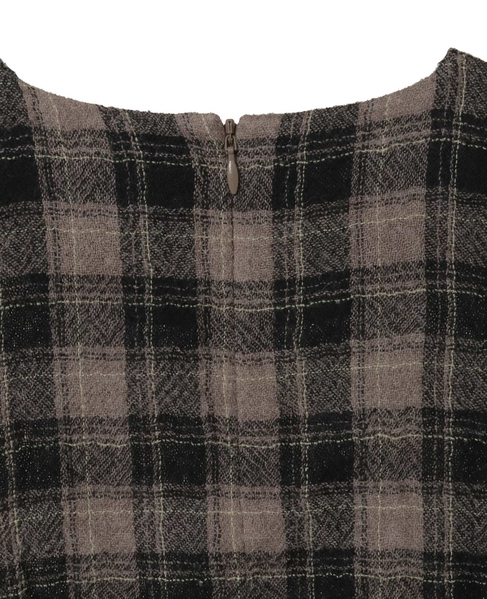 【A_/エース】ウールチェックブラウス 詳細画像 ブラウン系その他 12