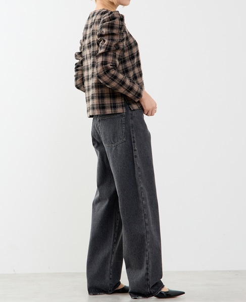 【A_/エース】ウールチェックブラウス 詳細画像 ブラウン系その他 6