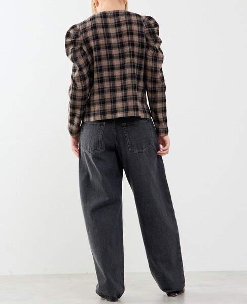 【A_/エース】ウールチェックブラウス 詳細画像 ブラウン系その他 8