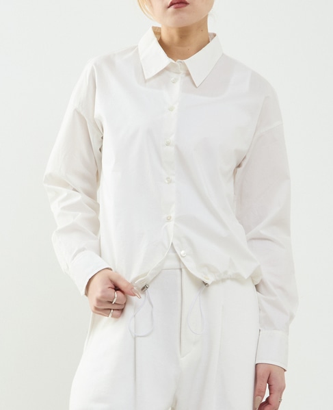 ビジュー付裾ドローストリングブラウス 詳細画像 オフホワイト 1