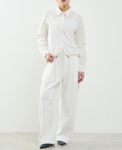 ビジュー付裾ドローストリングブラウス 詳細画像 オフホワイト 5