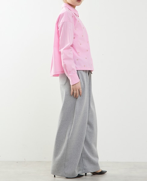 ビジュー付裾ドローストリングブラウス 詳細画像 ピンク系その他 8