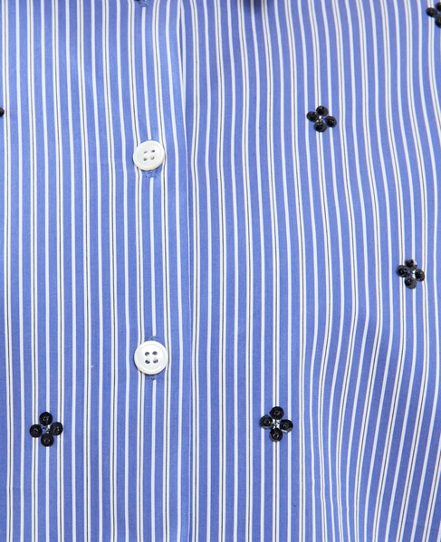 ビジュー付裾ドローストリングブラウス 詳細画像 ブルー系その他 10