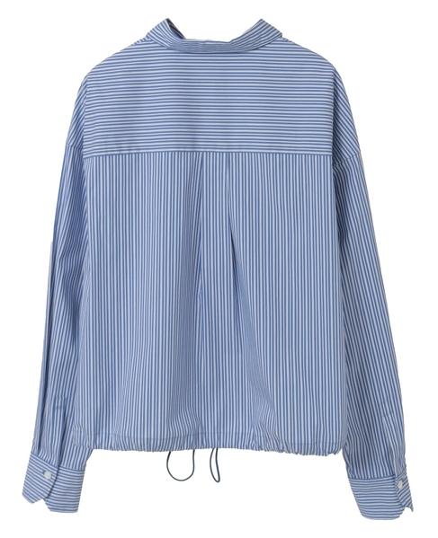 ビジュー付裾ドローストリングブラウス 詳細画像 ブルー系その他 12