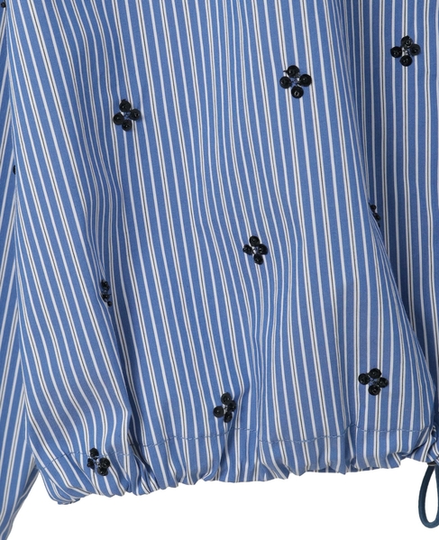 ビジュー付裾ドローストリングブラウス 詳細画像 ブルー系その他 16