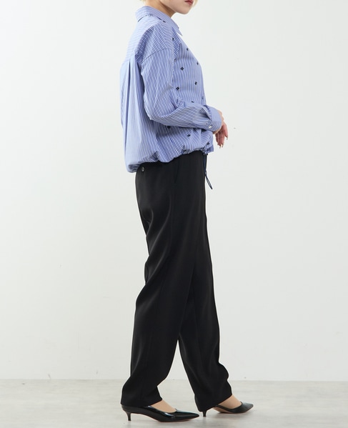 ビジュー付裾ドローストリングブラウス 詳細画像 ブルー系その他 9