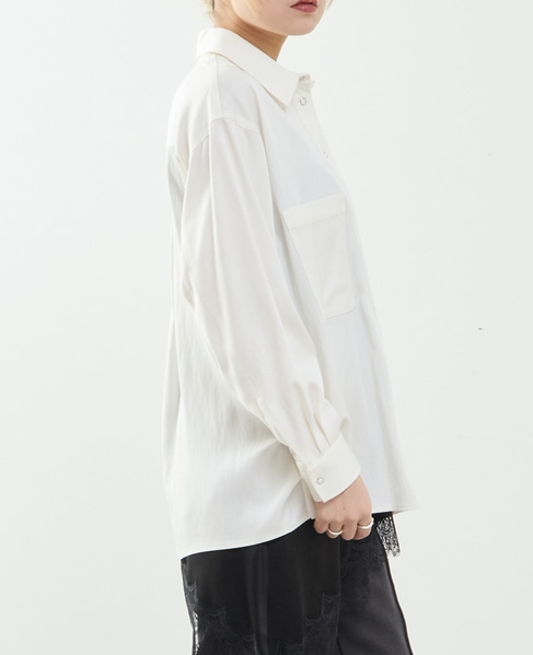 サイドスリットデニムシャツ 詳細画像 ホワイト 4