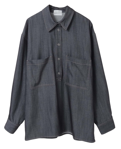 サイドスリットデニムシャツ 詳細画像 インディゴブルー 10