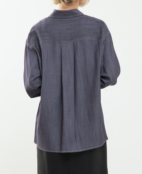 サイドスリットデニムシャツ 詳細画像 インディゴブルー 3