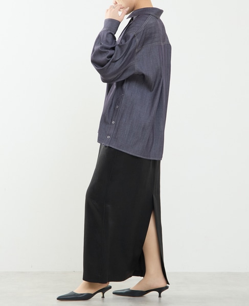 サイドスリットデニムシャツ 詳細画像 インディゴブルー 7