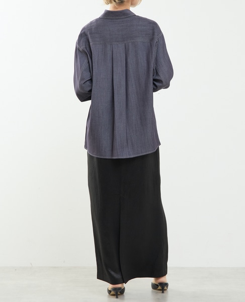 サイドスリットデニムシャツ 詳細画像 インディゴブルー 9