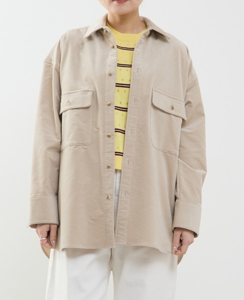 【A_/エース】コーデュロイオーバーシャツ 詳細画像 グレイッシュベージュ 1