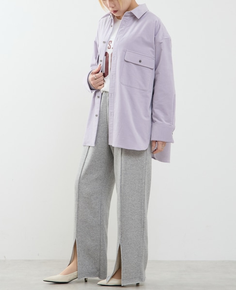 【A_/エース】コーデュロイオーバーシャツ 詳細画像 ラベンダー 5