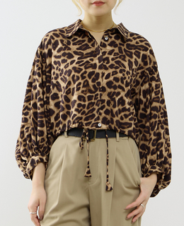 【A_/エース】オリジナルレオパード柄パフブラウス
