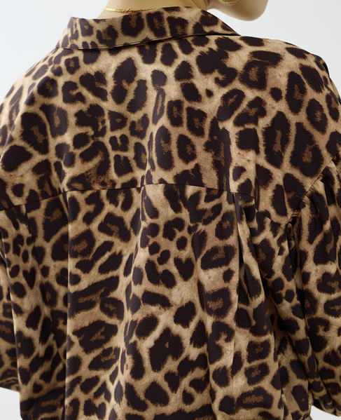 【A_/エース】オリジナルレオパード柄パフブラウス 詳細画像 ベージュ 14