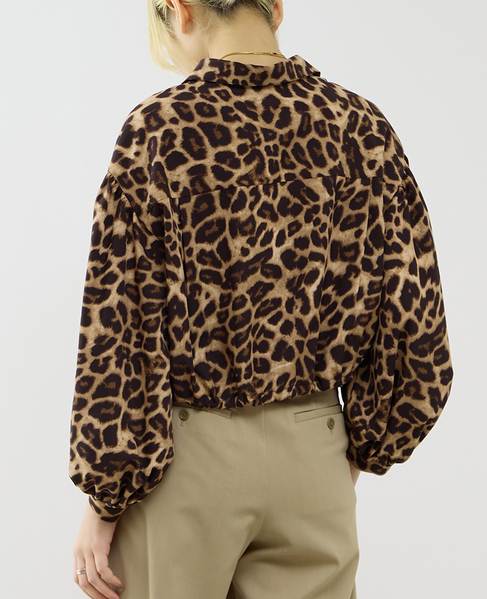 【A_/エース】オリジナルレオパード柄パフブラウス 詳細画像 ベージュ 3