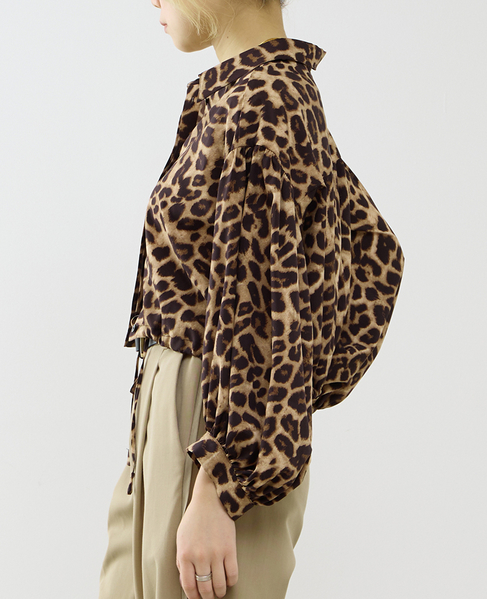 【A_/エース】オリジナルレオパード柄パフブラウス 詳細画像 ベージュ 4