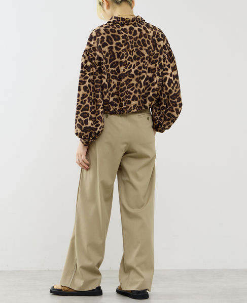 【A_/エース】オリジナルレオパード柄パフブラウス 詳細画像 ベージュ 6