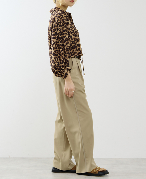 【A_/エース】オリジナルレオパード柄パフブラウス 詳細画像 ベージュ 8