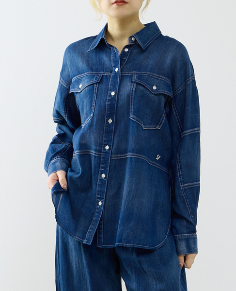 シアーデニムシャツ 詳細画像 インディゴブルー 1