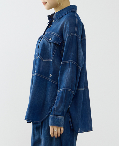 シアーデニムシャツ 詳細画像 インディゴブルー 2