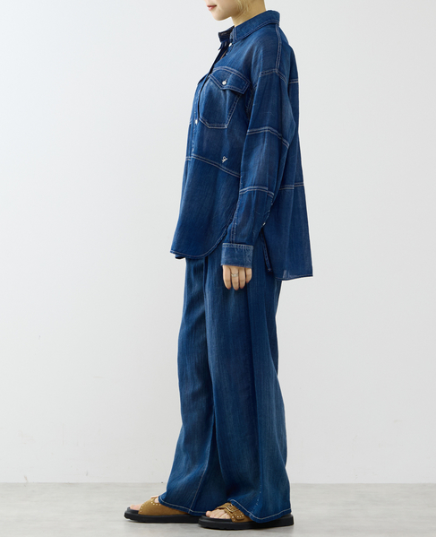 シアーデニムシャツ 詳細画像 インディゴブルー 6