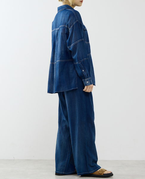 シアーデニムシャツ 詳細画像 インディゴブルー 7