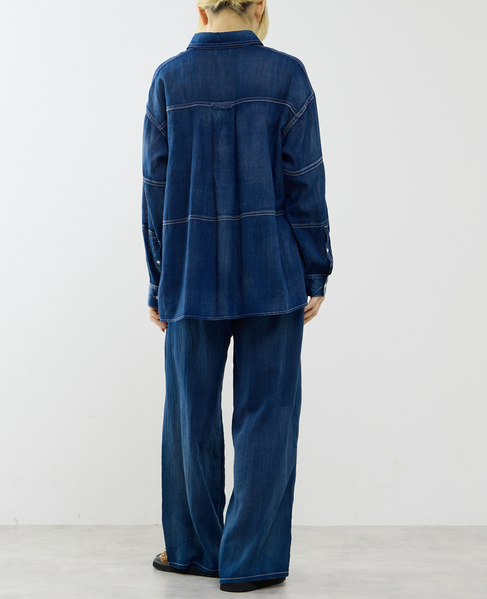 シアーデニムシャツ 詳細画像 インディゴブルー 8