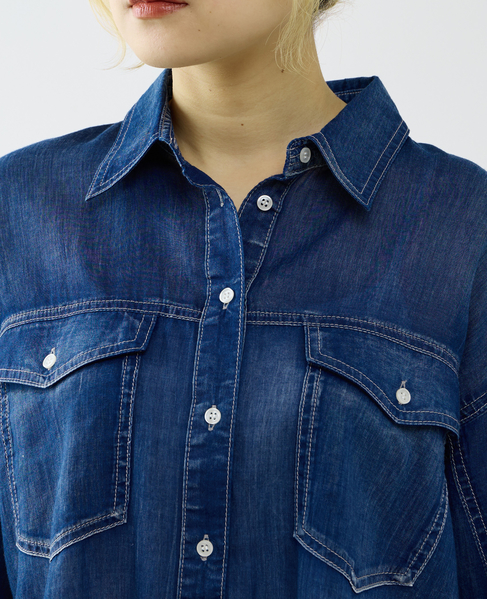 シアーデニムシャツ 詳細画像 インディゴブルー 9