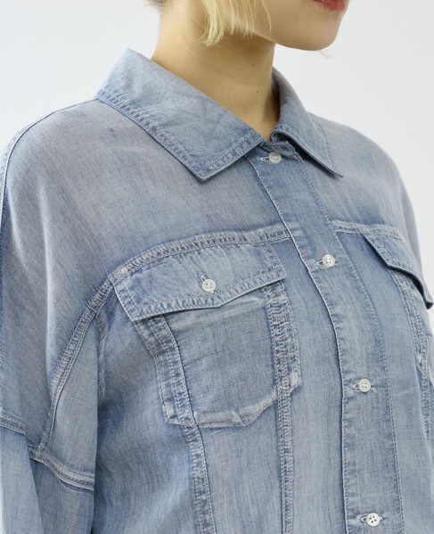 シアーGジャン型デニムシャツ 詳細画像 ケミカルウォッシュ 10