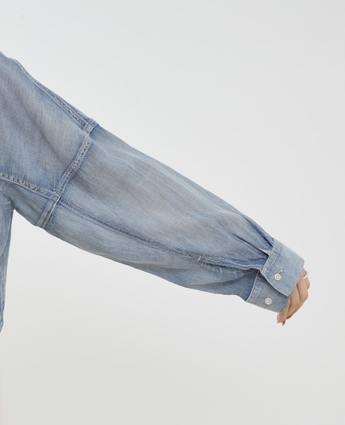 シアーGジャン型デニムシャツ 詳細画像 ケミカルウォッシュ 13