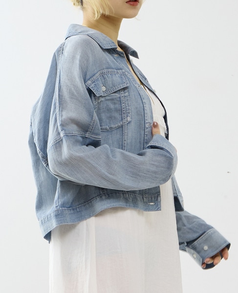 シアーGジャン型デニムシャツ 詳細画像 ケミカルウォッシュ 2