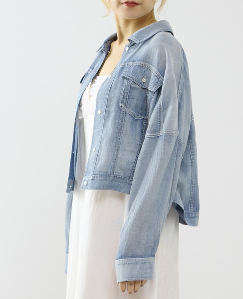 シアーGジャン型デニムシャツ 詳細画像 ケミカルウォッシュ 4