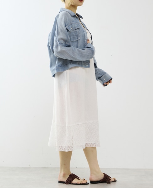 シアーGジャン型デニムシャツ 詳細画像 ケミカルウォッシュ 7