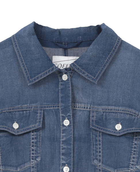 シアーGジャン型デニムシャツ 詳細画像 インディゴブルー 12