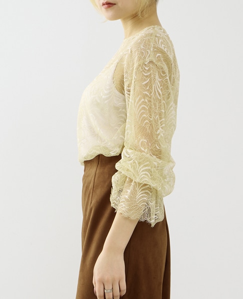 レースブラウス 詳細画像 クリーム 2