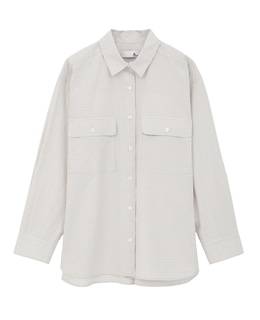 【A_/エース】チェック/ストライプポケットシャツ