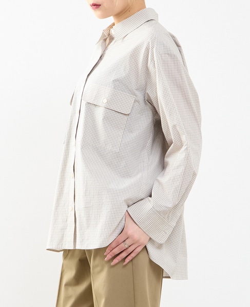 【A_/エース】チェック/ストライプポケットシャツ 詳細画像 ブラウン系その他 2