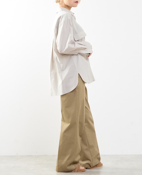 【A_/エース】チェック/ストライプポケットシャツ 詳細画像 ブラウン系その他 5