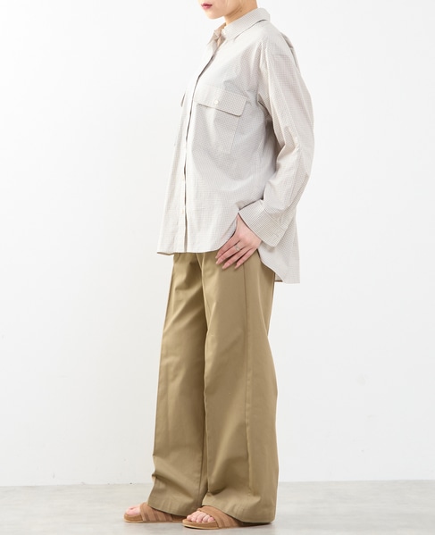 【A_/エース】チェック/ストライプポケットシャツ 詳細画像 ブラウン系その他 6