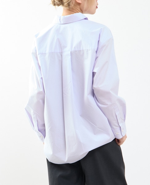 【A_/エース】チェック/ストライプポケットシャツ 詳細画像 ラベンダー 3