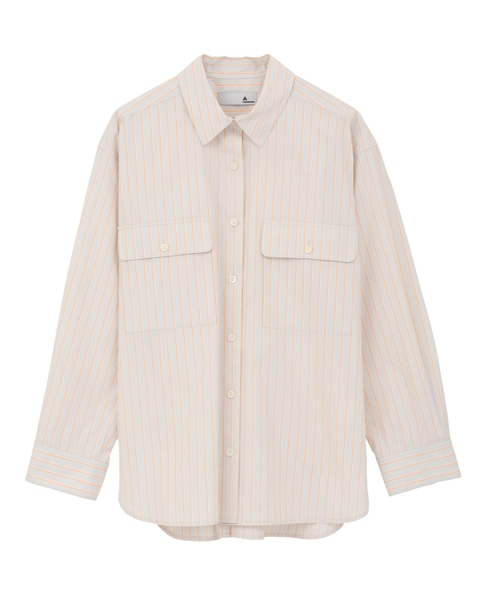 【A_/エース】チェック/ストライプポケットシャツ 詳細画像 オレンジ系その他 1