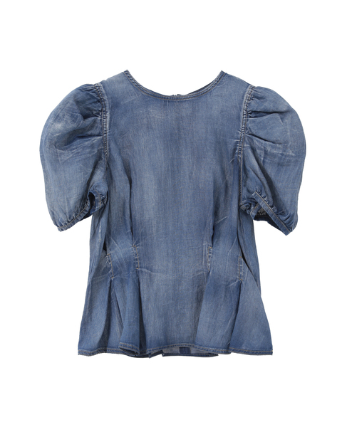 【A_/エース】シアーデニムパフブラウス 詳細画像 ケミカルウォッシュ 11