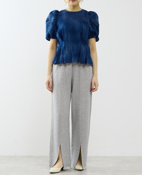 【A_/エース】シアーデニムパフブラウス 詳細画像 インディゴブルー 10