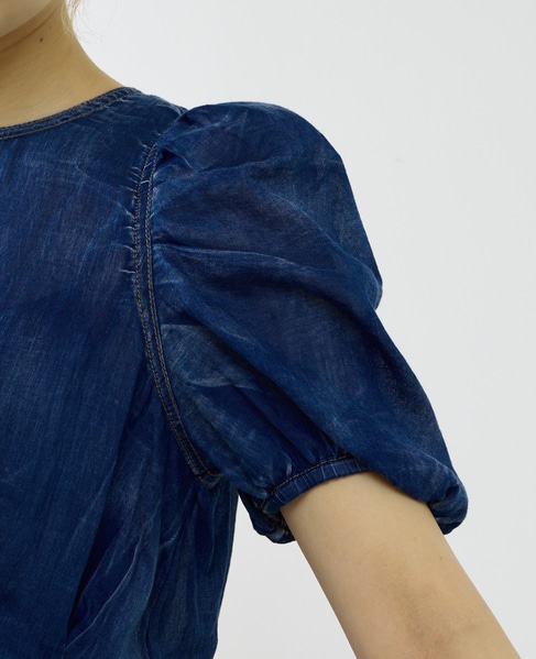 【A_/エース】シアーデニムパフブラウス 詳細画像 インディゴブルー 12